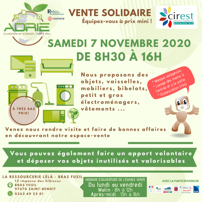 Affiche vente solidaire Bras Fusil 7 novembre 2020