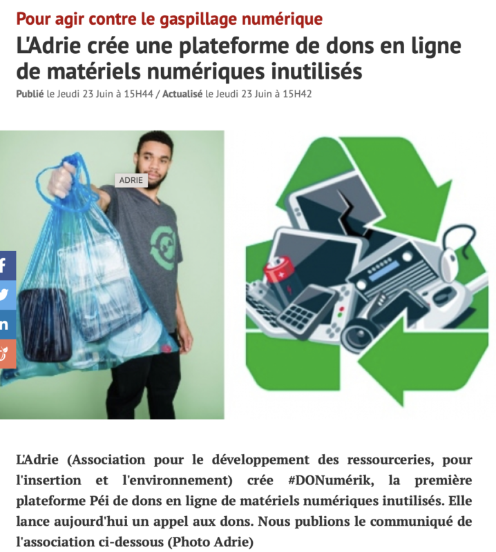 #DONumérik Réemploi et valorisation de parc informatique à la Réunion